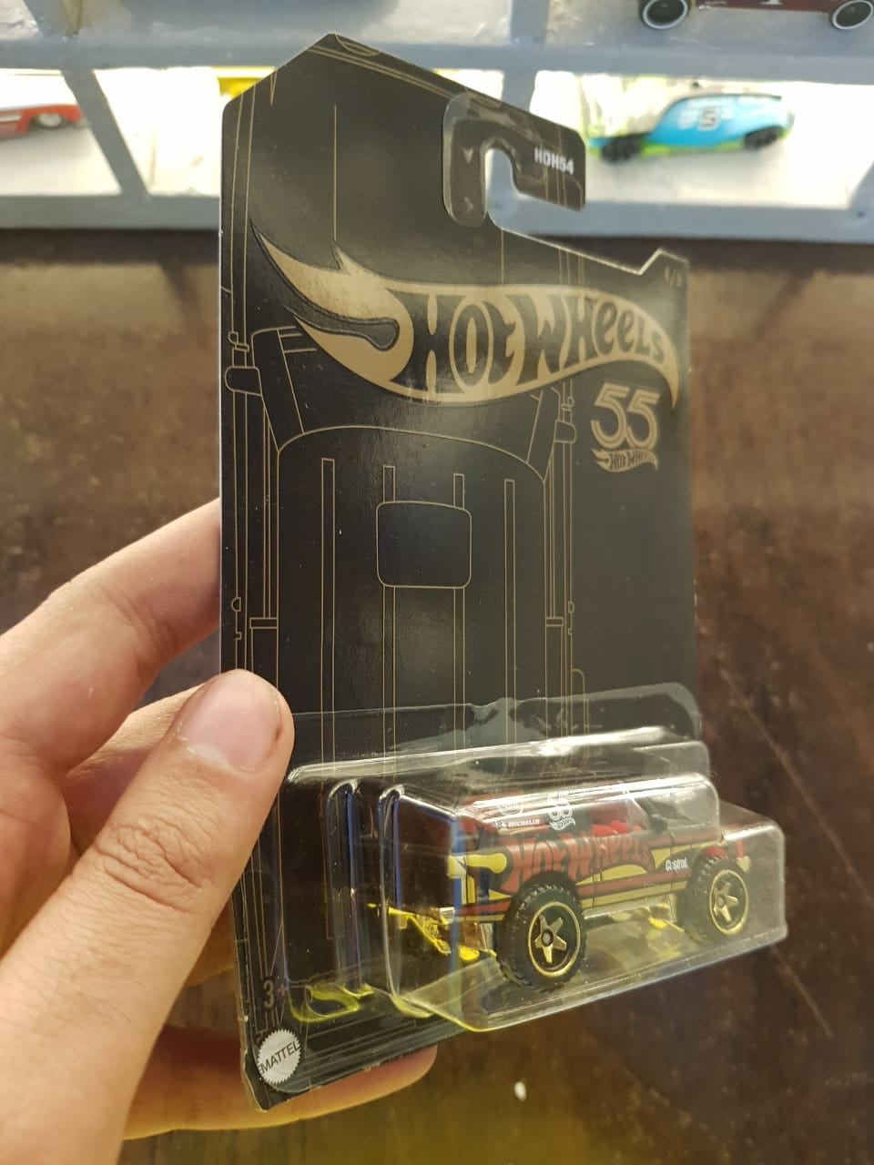 Rear view of Hot Wheels 55th Anniversary Edition Range Rover Classic die-cast model