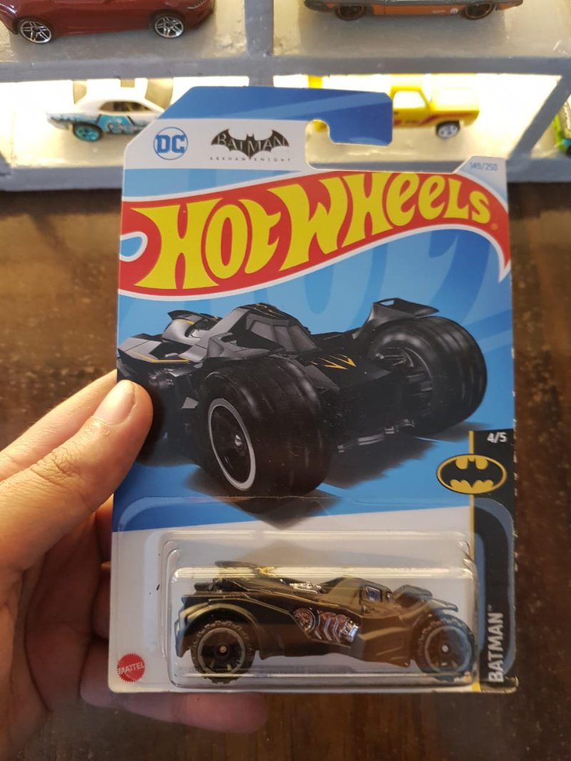 Front view of Hot Wheels Batman Arkham Knight Batmobile (Black)