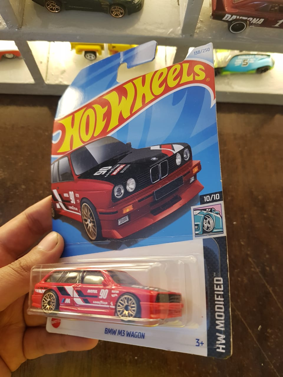 Angled view of Hot Wheels BMW M3 Wagon die-cast model