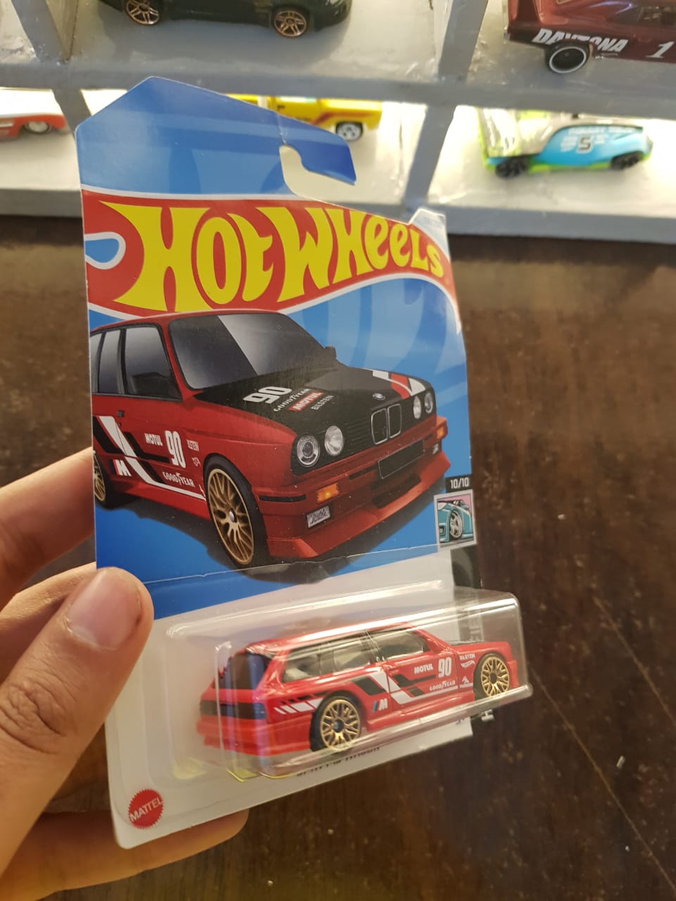 Rear view of Hot Wheels BMW M3 Wagon die-cast model