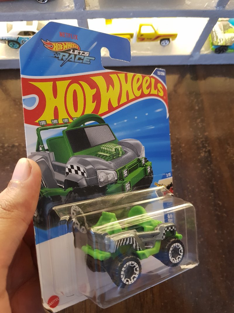 Rear view of Hot Wheels Bogzilla A Case monster truck model