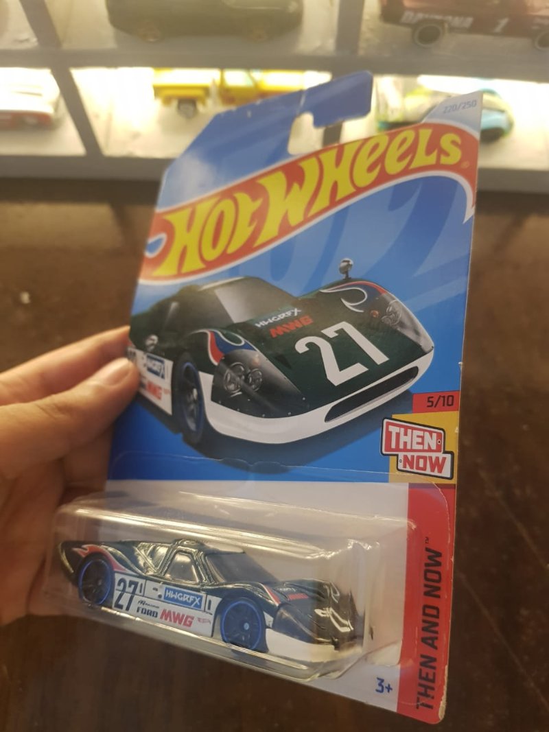 Angled view of Hot Wheels Ford GT40 Mk IV die-cast model