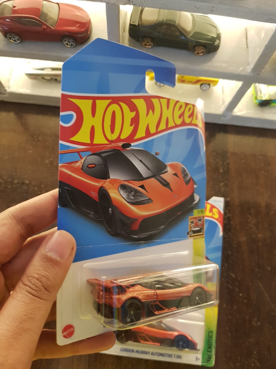 Rear view of Hot Wheels Gordon Murray T.50s Niki Lauda die-cast model