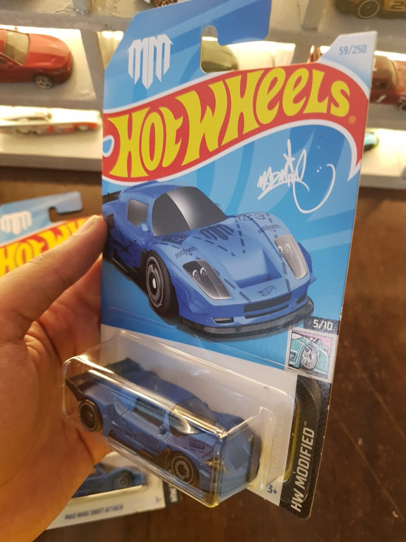 Angled view of Hot Wheels Mad Mike Drift Attack die-cast model