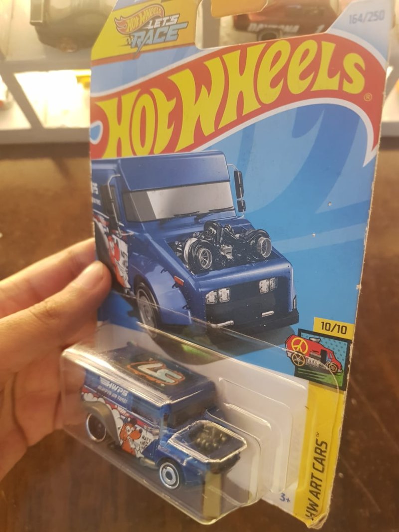 Angled view of Hot Wheels Mailed It Die-Cast Model - Blue