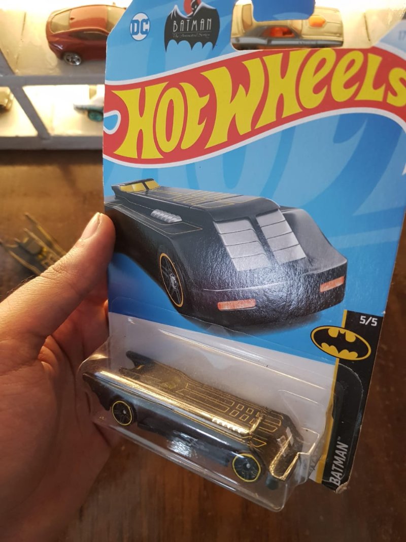 Detailed view of Hot Wheels Mainline Batmobile from The Animated Series