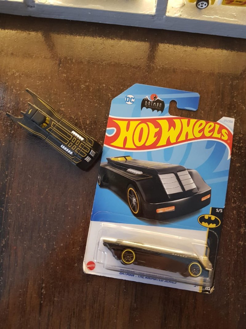 Hot Wheels Mainline Batmobile from The Animated Series in packaging