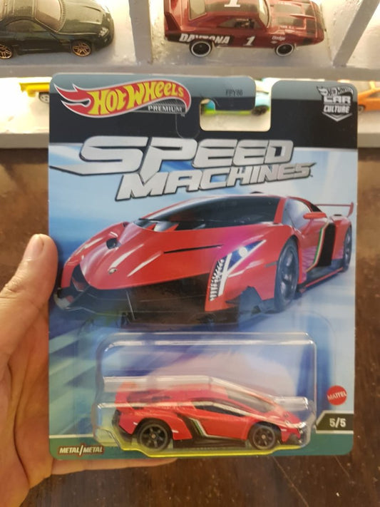 Front view of Hot Wheels Car Culture Speed Machines Lamborghini Veneno die-cast model