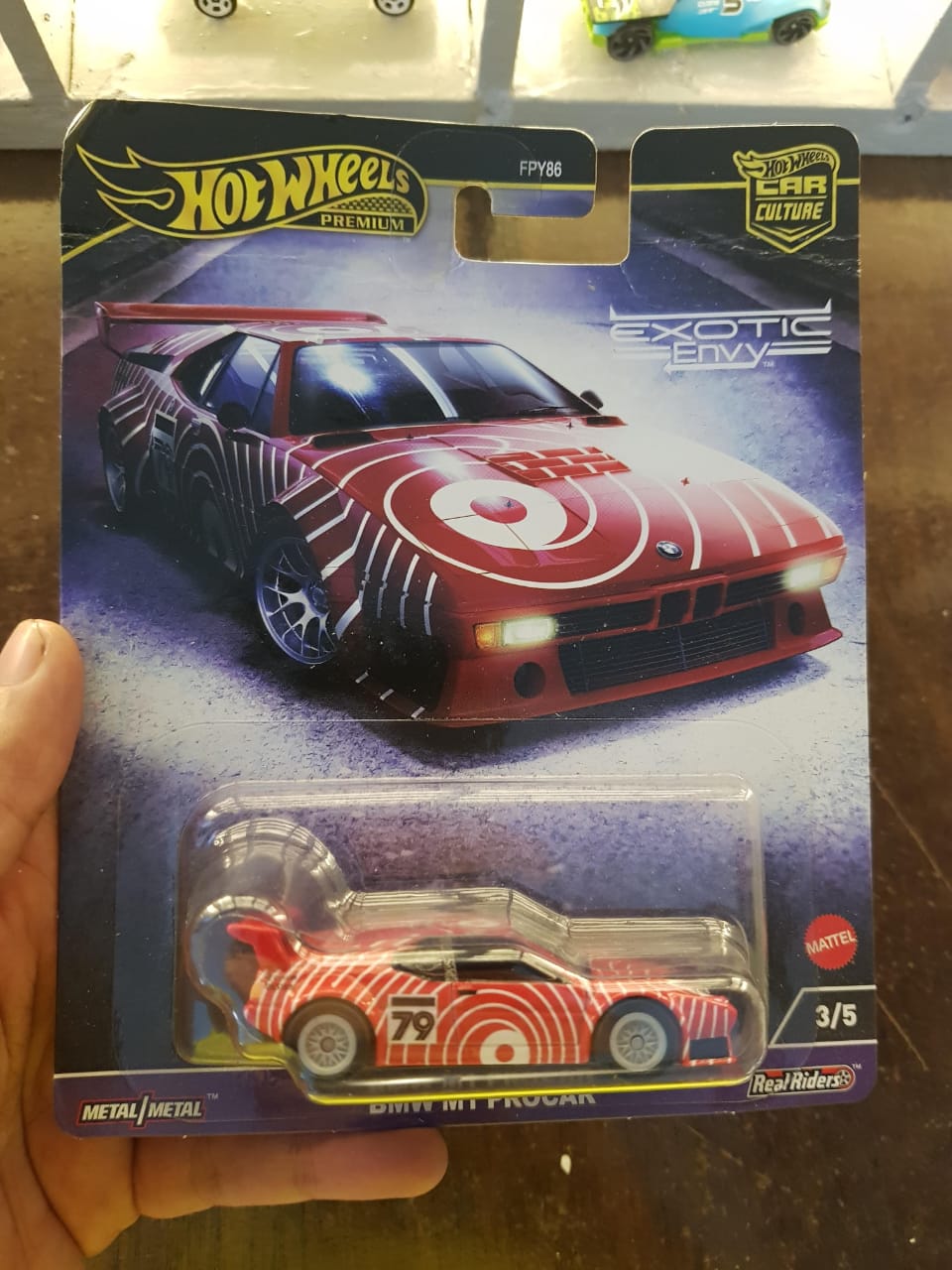 Front view of Hot Wheels Premium BMW M1 Procar die-cast model
