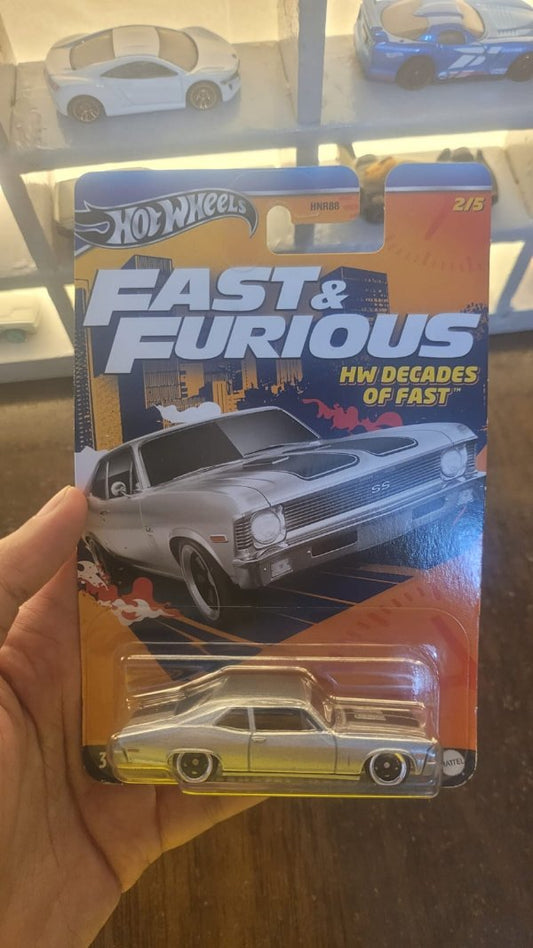 Packaging of Hot Wheels Fast & Furious ’70 Chevrolet Nova SS Model