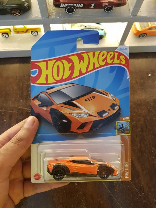 Front view of Hot Wheels Lamborghini Huracán Sterrato die-cast model