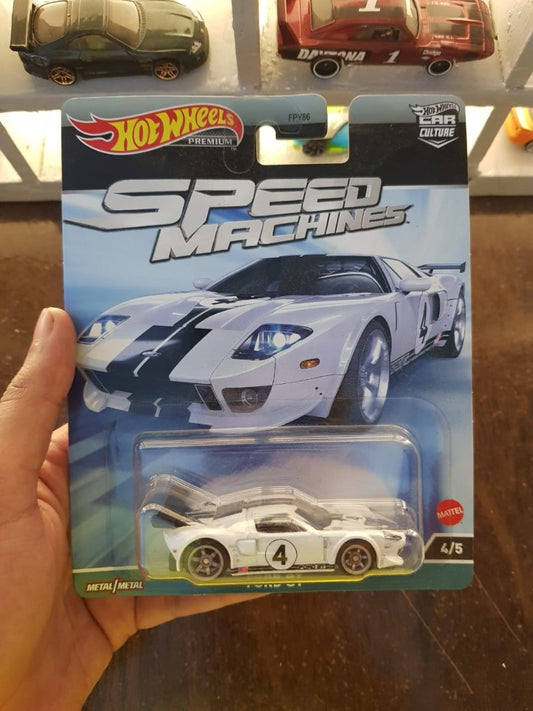 Front view of Hot Wheels Car Culture Speed Machines Ford GT collectible