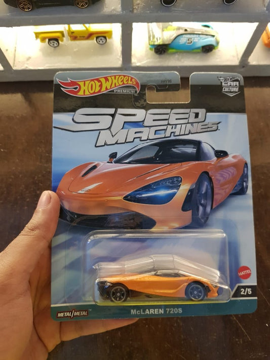 Front view of Hot Wheels Car Culture Speed Machines McLaren 720S collectible model