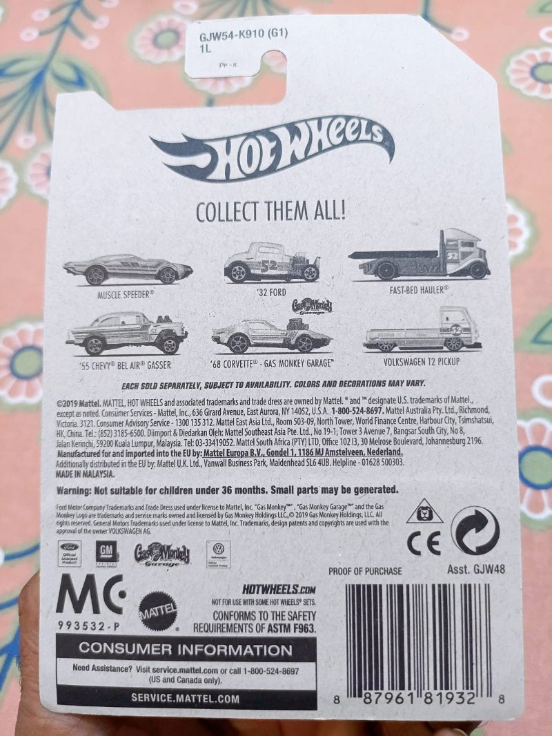 Close-up of Hot Wheels Volkswagen T2 Pickup details