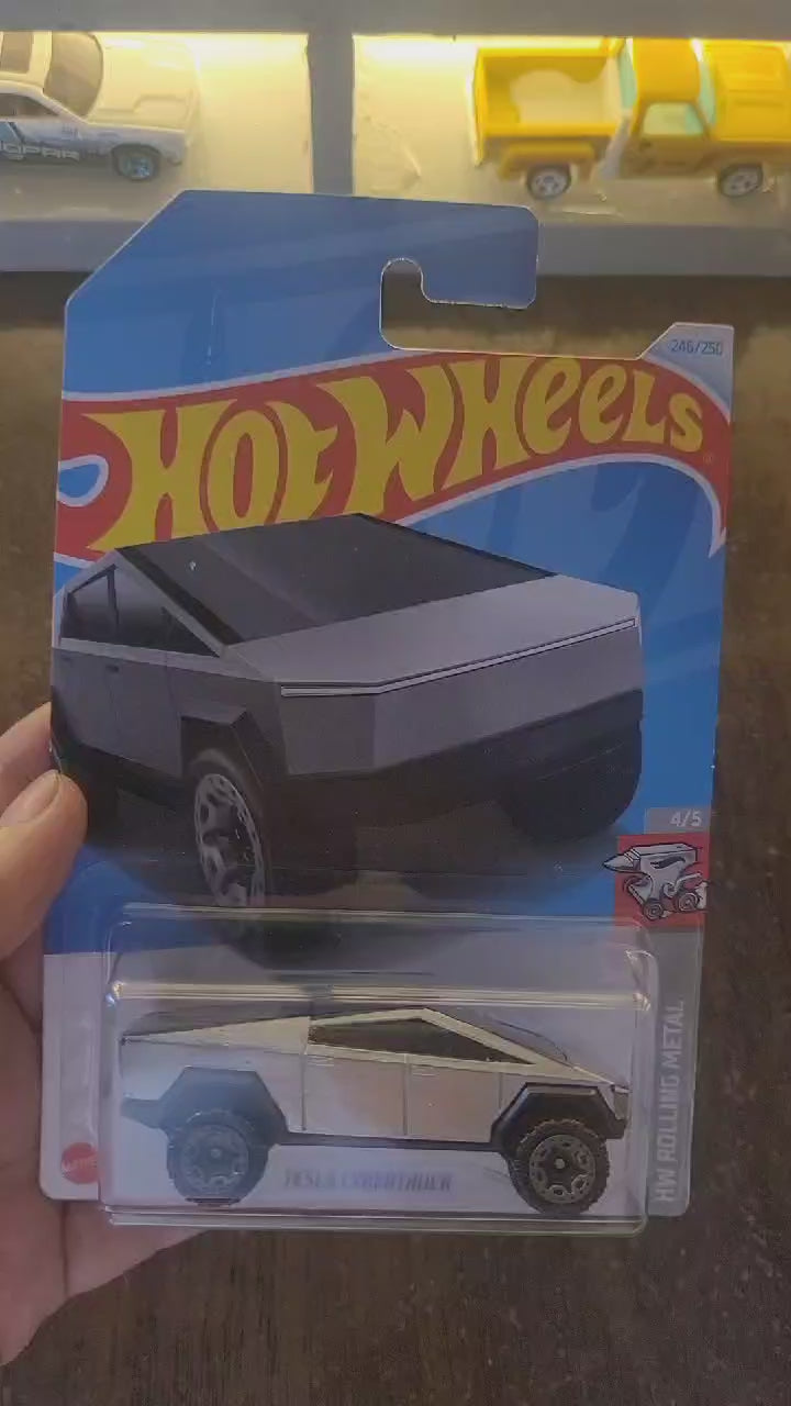 Showcase of Hot Wheels Q Case 2024 Tesla Cybertruck