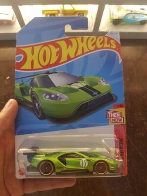 Front view of Hot Wheels 2016 Ford GT Race die-cast car