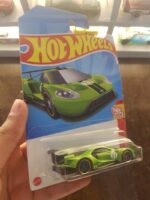 Rear view of Hot Wheels 2016 Ford GT Race die-cast model