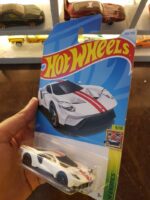 Angled view of Hot Wheels 2017 Ford GT die-cast model
