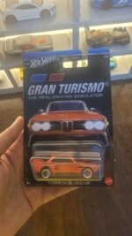 Display of Hot Wheels Gran Turismo ’73 BMW 3.0 CSL Race Car Collectible