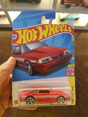 Front view of Hot Wheels '92 Ford Mustang die-cast model