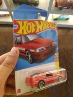 Rear view of Hot Wheels '92 Ford Mustang Fox Body model