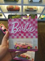 Front view of Hot Wheels Barbie '65 Corvette C8.R die-cast car