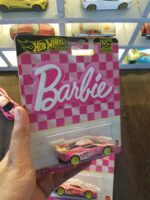 Rear view of Hot Wheels Barbie '65 Corvette C8.R die-cast car