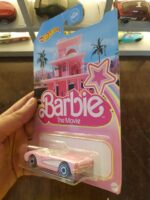 Angled view of Hot Wheels Barbie: The Movie 1956 Corvette die-cast car