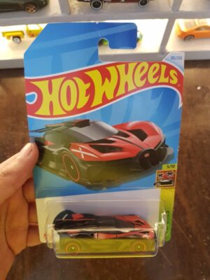 Front view of Hot Wheels Bugatti Bolide Red Edition die-cast car