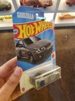 Rear view of Hot Wheels Godzilla Nissan Skyline GT-R model car