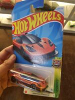 Angled view of Hot Wheels Gordon Murray T.50s Niki Lauda die-cast model