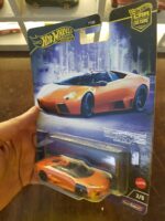 Angled view of Hot Wheels Premium Lamborghini Reventón Roadster showcasing its design