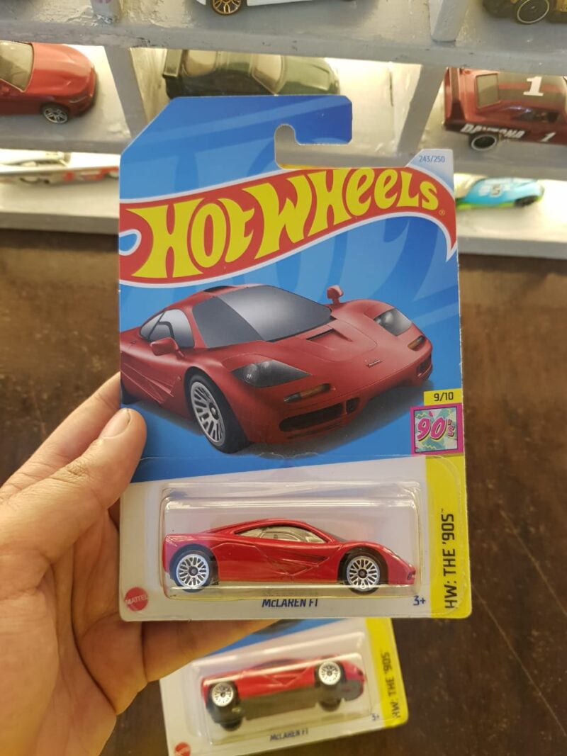 Front view of Hot Wheels McLaren F1 die-cast model