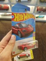 Rear view of Hot Wheels McLaren F1 supercar model