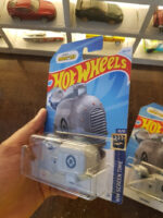 Angled view of Hot Wheels Minions GruMobile die-cast model
