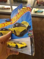 Angled view of Hot Wheels Pagani Zonda R die-cast model