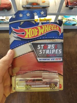 Front view of Hot Wheels Stars and Stripes '64 Pontiac GTO collectible car