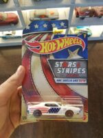 Front view of Hot Wheels Stars and Stripes AMC Javelin AMX collectible car