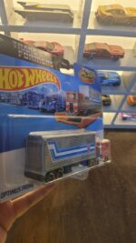 Rear view of Hot Wheels Transformers Optimus Prime Track Fleet Collectible