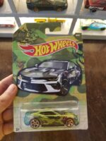 Front view of Hot Wheels Urban Camo '18 Camaro SS die-cast car